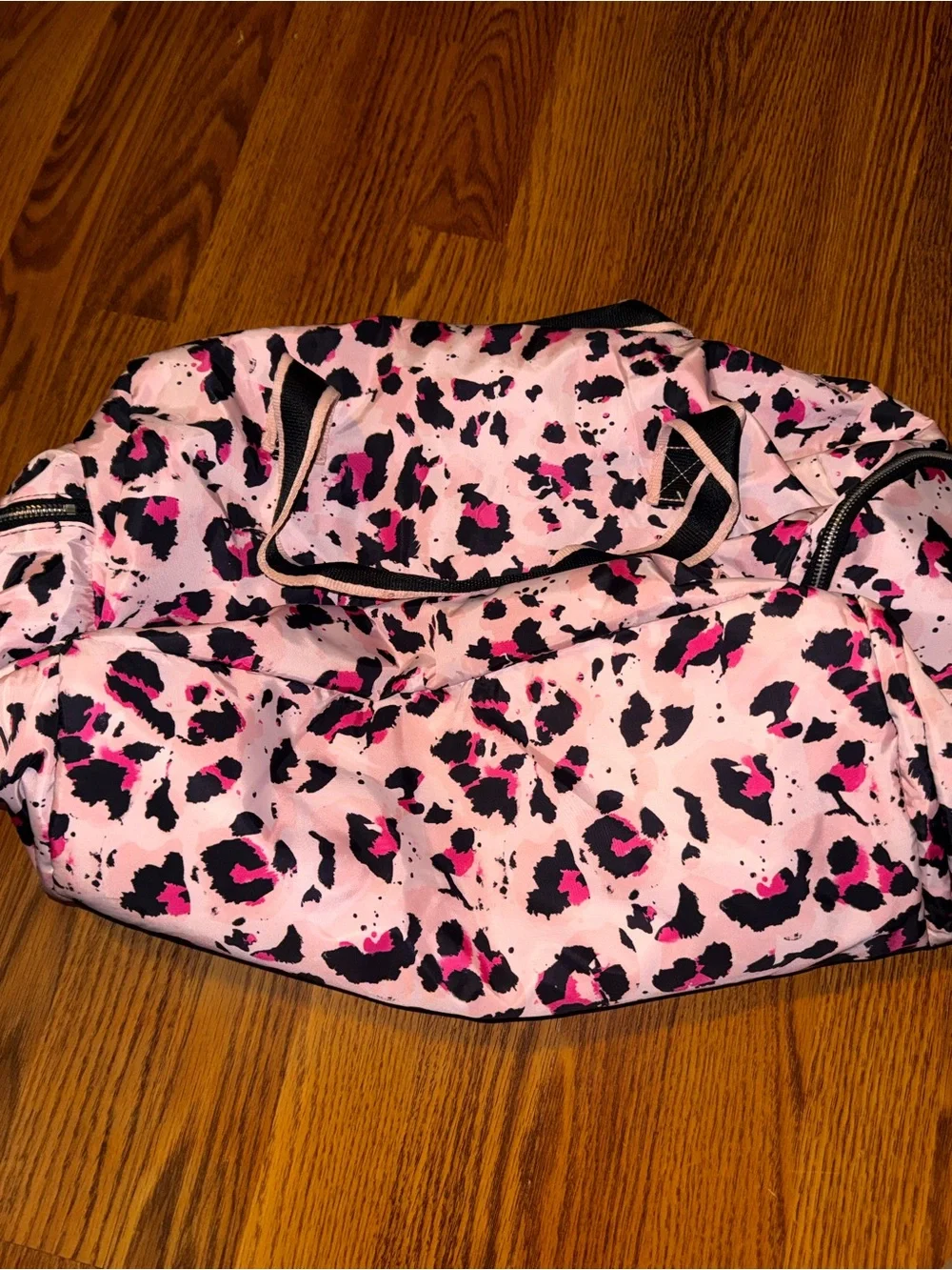 Justice Pink and Black Sequin Logo Kids Duffle Bag animal print